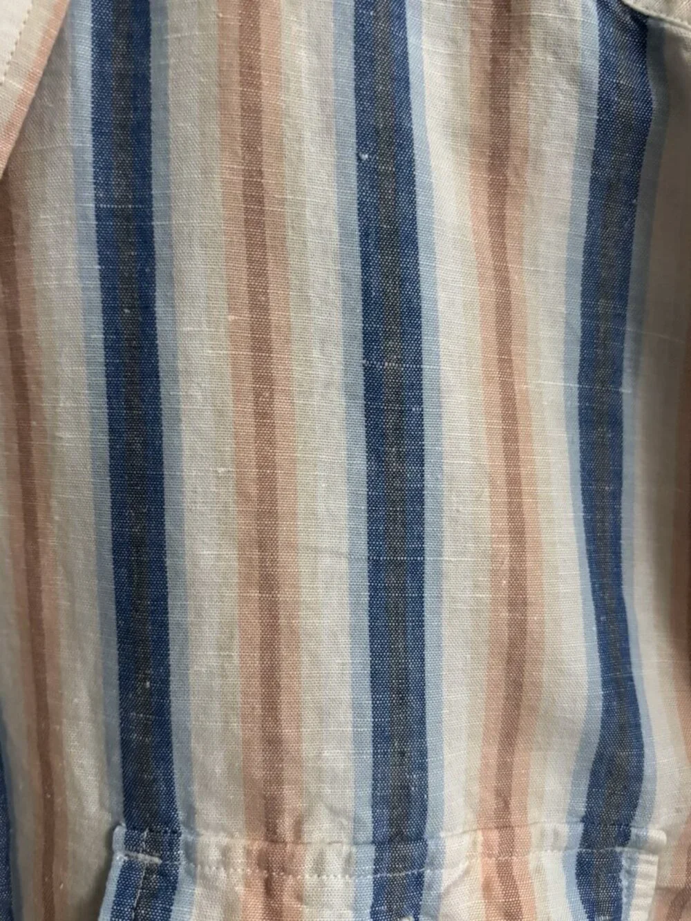 Lucky Brand Button Shirt Mens XL Multicolor Classic Fit Striped Pockets Hemp - Picture 5 of 12